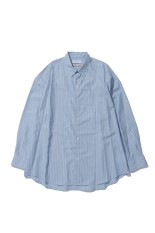 SIDOGRAS L/S Oversized Regular Collar Shirt - SAX STRIPE (GM262-50027)