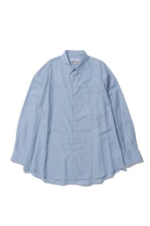 SIDOGRAS L/S Oversized Regular Collar Shirt - GREEN PIN STRIPE (GM262-50027)