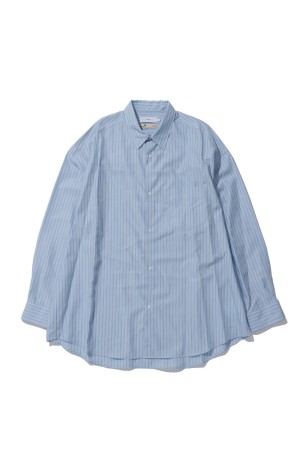 SIDOGRAS L/S Oversized Regular Collar Shirt - SAX STRIPE (GM262-50027)