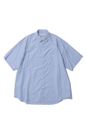 SIDOGRAS S/S Oversized Regular Collar Shirt - GREEN PIN STRIPE (GM262-50029)