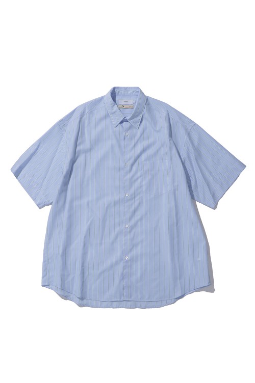SIDOGRAS S/S Oversized Regular Collar Shirt - GREEN PIN STRIPE
