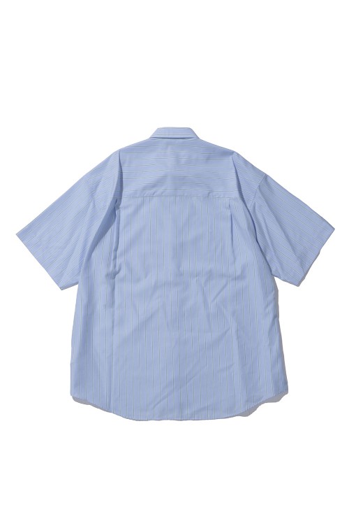 SIDOGRAS S/S Oversized Regular Collar Shirt - GREEN PIN STRIPE