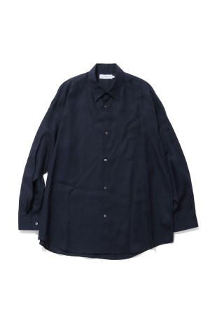 Linen L/S Oversized Regular Collar Shirt - NAVY (GM262-50039B)