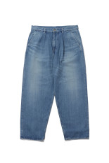Selvage Denim Two Tuck Tapered Pants - INDIGO_LIGHT FADE (GU263-40060LB)