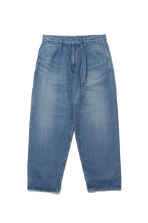 Selvage Denim Two Tuck Tapered Pants - INDIGO_LIGHT FADE (GU263-40060LB)