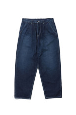 Selvage Denim Two Tuck Tapered Pants - INDIGO_DARK FADE (GU263-40060DB)