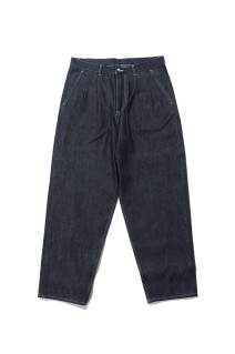 Selvage Denim Two Tuck Tapered Pants - INDIGO_RIGID (GU263-40060RB)
