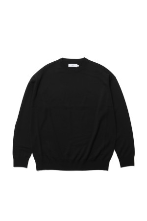High Gauge L/S Oversized Crew Neck Knit - BLACK (GU263-80556B)