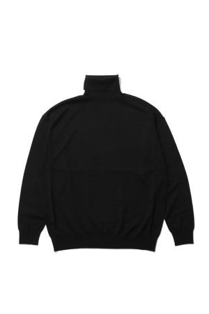 High Gauge L/S Oversized High Neck Knit - BLACK (GU263-80557B)