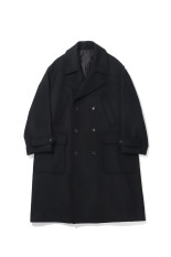 Light Melton Pea Coat - BLACK (GM263-10419B)