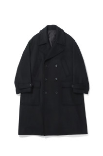 Light Melton Pea Coat - BLACK (GM263-10419B)