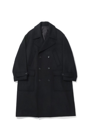 Light Melton Pea Coat - BLACK (GM263-10419B)
