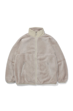 Wool Boa Zip-Up Blouson - BEIGE (GU263-30340)