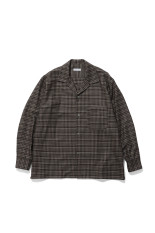Wool Plaid Open Collar Shirt - BROWN (KS26FSH08)
