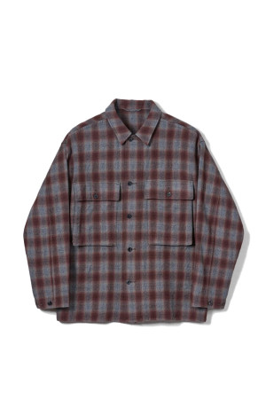 Alpaca Wool 2Pockets Shirt - GREY (KS26FSH11)