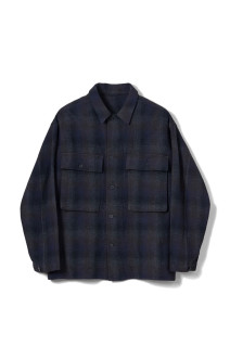 Alpaca Wool 2Pockets Shirt - DARK NAVY (KS26FSH11)