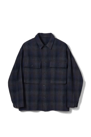 Alpaca Wool 2Pockets Shirt - DARK NAVY (KS26FSH11)