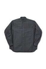 TECH BUTTON DOWN SHIRT L/S PLAIDS - CHARCOAL (BE-80026W)