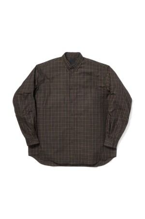 TECH BUTTON DOWN SHIRT L/S PLAIDS - LT.BROWN (BE-80026W)
