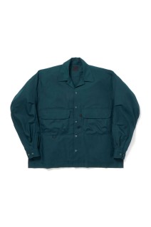 TECH SPORTS OPEN COLLAR SHIRT L/S SOLID - D.GREEN (BE-82026W)