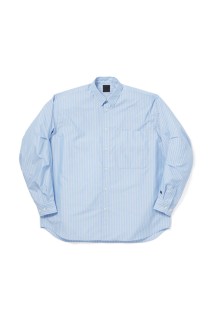 TECH REGULAR COLLAR SHIRT L/S STRIPE - SAX (BE-83026W)