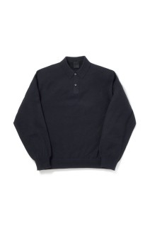 TECH KNIT POLO L/S Brewed Protein(TM) - NAVY (BE-71026W)