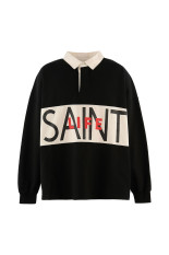 LS POLO SHIRT / SAINT LIFE - BLACK (SM-MK1-0000-023)