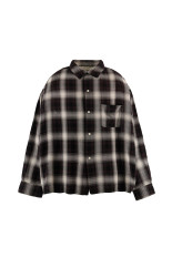 RAYON SHIRT / CHECK - BLACK/GRAY (SM-MK1-0000-027)
