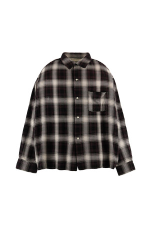 RAYON SHIRT / CHECK - BLACK/GRAY (SM-MK1-0000-027)