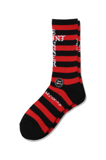 SOCKS / BORDER - BLACKxRED (SM-MK1-0000-101)