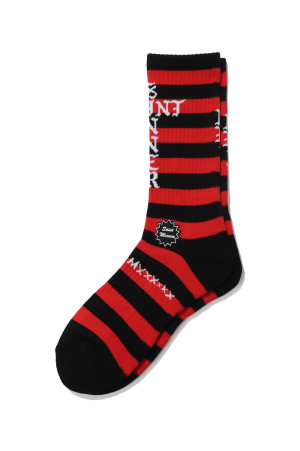 SOCKS / BORDER - BLACKxRED (SM-MK1-0000-101)