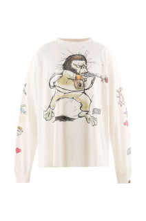 BAPE_LS T-SHIRT / RUNNING - WHITE (SM-MK1-0000-C38)