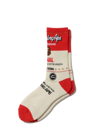 BAPE_SOCKS / FAINAL - ECRUxRED (SM-MK1-0000-C41)