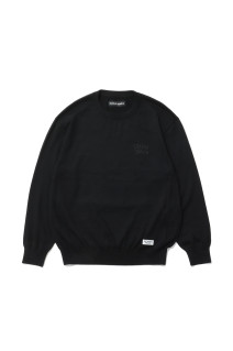 COTTON KNIT CREW NECK SWEATER ( TYPE-2 ) - BLACK (26FWE-WMK-KN02)