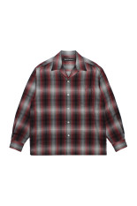 OMBRE CHECK OPEN COLLAR SHIRT L/S ( TYPE-1 ) - RED (26FWE-WMS-OC01)