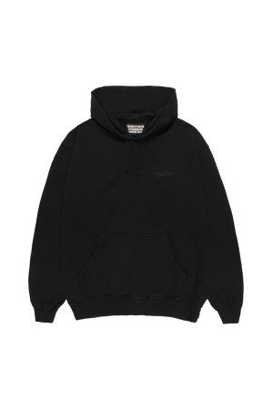 WASHED MIDDLE WEIGHT PULLOVER HOODED SWEAT SHIRT - BLACK (26FWE-WMC-SS02)