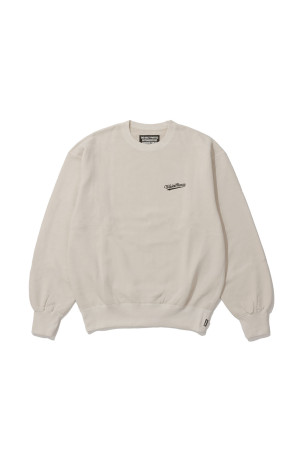 WASHED MIDDLE WEIGHT CREW NECK SWEAT SHIRT ( TYPE-1 ) - BLACK (26FWE-WMC-SS03)