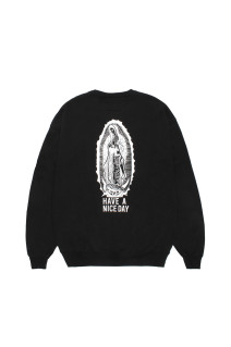 WASHED MIDDLE WEIGHT CREW NECK SWEAT SHIRT ( TYPE-2 ) - BLACK (26FWE-WMC-SS04)