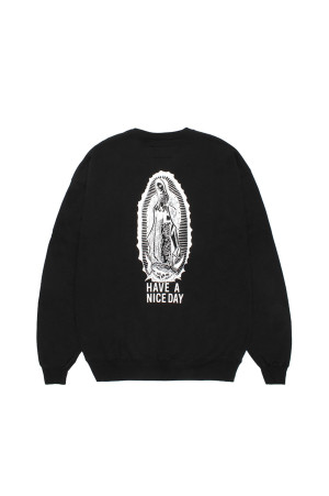 WASHED MIDDLE WEIGHT CREW NECK SWEAT SHIRT ( TYPE-2 ) - BLACK (26FWE-WMC-SS04)