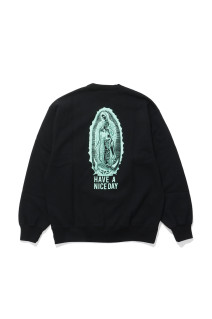 WASHED MIDDLE WEIGHT CREW NECK SWEAT SHIRT ( TYPE-3 ) - BLACK (26FWE-WMC-SS05)