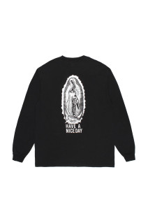 WASHED HEAVY WEIGHT CREW NECK LONG SLEEVE T-SHIRT ( TYPE-1 ) - BLACK (26FWE-WMT-LT01)