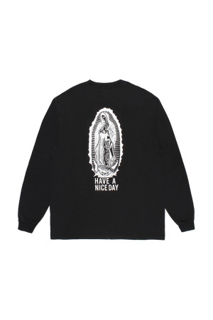 WASHED HEAVY WEIGHT CREW NECK LONG SLEEVE T-SHIRT ( TYPE-1 ) - BLACK (26FWE-WMT-LT01)