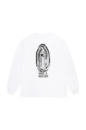 WASHED HEAVY WEIGHT CREW NECK LONG SLEEVE T-SHIRT ( TYPE-1 ) - WHITE (26FWE-WMT-LT01)