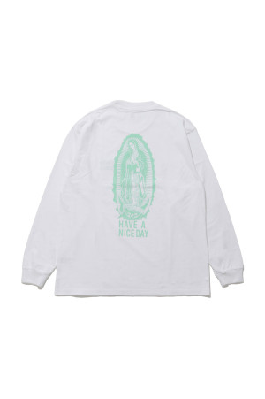 WASHED HEAVY WEIGHT CREW NECK LONG SLEEVE T-SHIRT ( TYPE-2 ) - WHITE (26FWE-WMT-LT02)