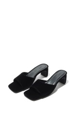 Squaretoe Velour Mule - BLACK (62611027)
