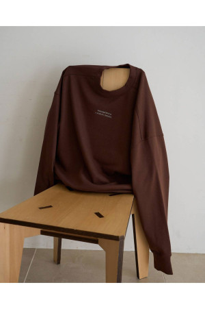 Embroidery Over Sweat - BROWN (62620609)