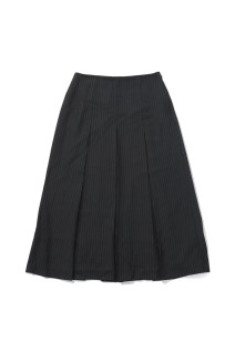 Stripe Pleats Skirt - CHARCOAL GRAY (62620804)