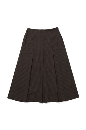Stripe Pleats Skirt - BROWN (62620804)