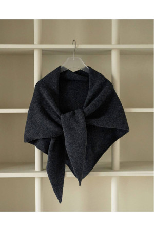 Knit Triangle Scarf - CHARCOAL GRAY (62621013)