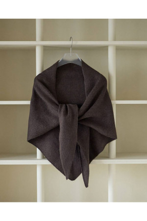 Knit Triangle Scarf - BROWN (62621013)